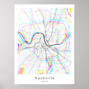 Poster Mapa Simples Mínimo do Abstrato do Tennessee em N