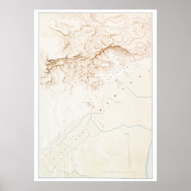 Poster Mapa topográfico das ruínas de Tebas (Frente)