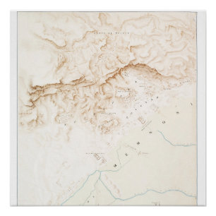Póster Mapa topográfico das ruínas de Tebas Poster