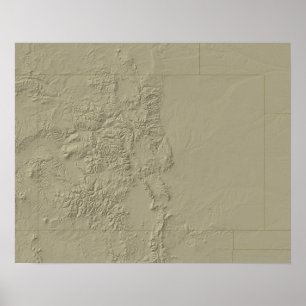 Poster Mapa topográfico de Colorado