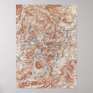 Poster Mapa topográfico de New York do lago paradox do