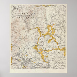 Poster Mapa topográfico e Glacial de New Hampshire 2