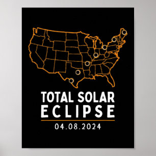 Poster Mapa Total da América do Partido Eclipse 2024