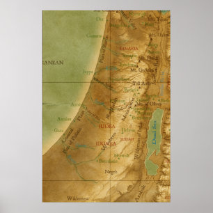 Póster Mapa velho da Terra Santa