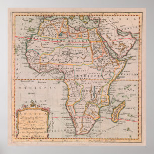 Poster Mapa Vintage Africa (1770) - Vintage African Conti