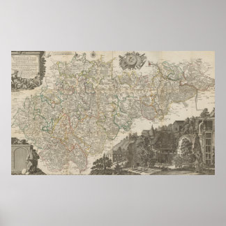 Poster Mapa Vintage da Alemanha de 1757, Alemanha Históri