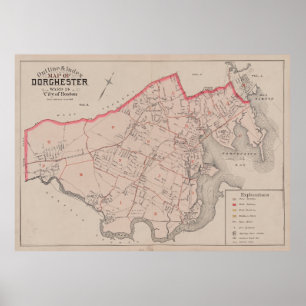 Poster Mapa Vintage das MÃES de Dorchester (1884)