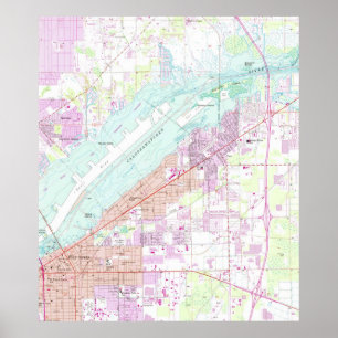 Póster Mapa Vintage de Fort Myers Florida (1958)