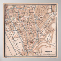 Mapa Vintage de Utrecht Países Baixos (1897)