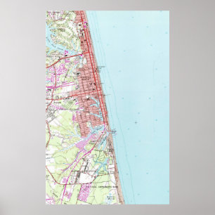 Poster Mapa Vintage de Virginia Beach (1965) 2