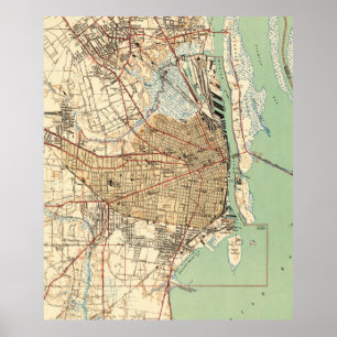 Poster Mapa Vintage do Alabama móvel (1940) 2