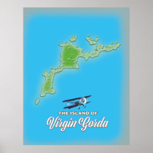 Poster Mapa Virgin Gorda