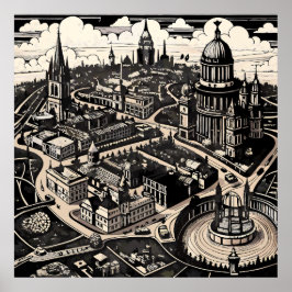 Poster Mapa vitoriano de Londres