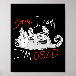 Poster Mapache Desculpe Não Posso Estou Morto Rato