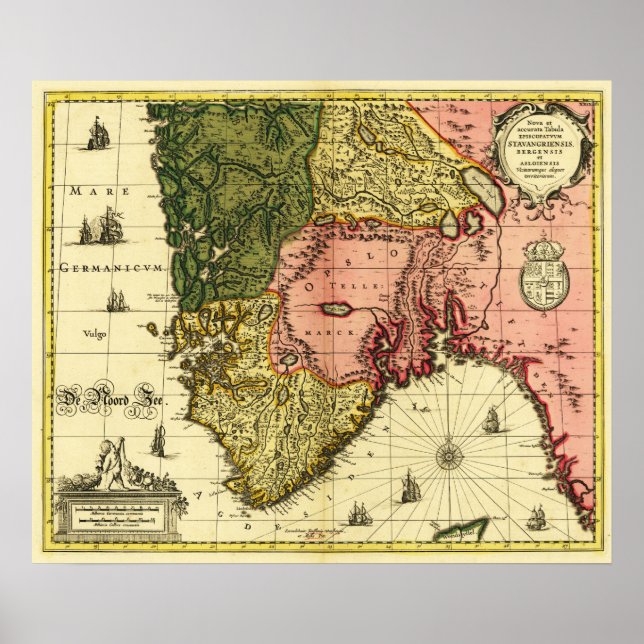 Poster MapaNoruegaPanorâmicaNoruega (Frente)