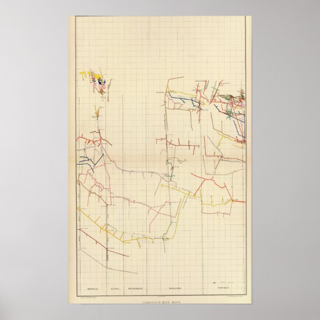 Póster Mapas Comstock de Minas Número V (Frente)