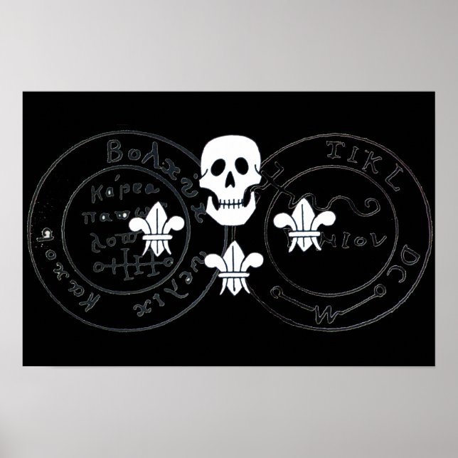 POSTER MAPAS DE ESCUTA DE CRÂNIO E FLEUR/PIRATAS, (Frente)