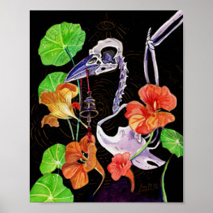 Poster Mapas de memória Autumn Vibes Raven skeleton