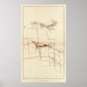 Poster Mapas de mina número de Comstock III