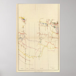 Póster Mapas de mina número de Comstock V