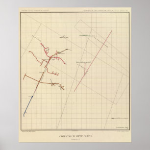 Poster Mapas de mina número de Comstock VIX