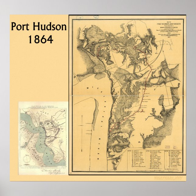 Poster Mapas de Port Hudson (Frente)