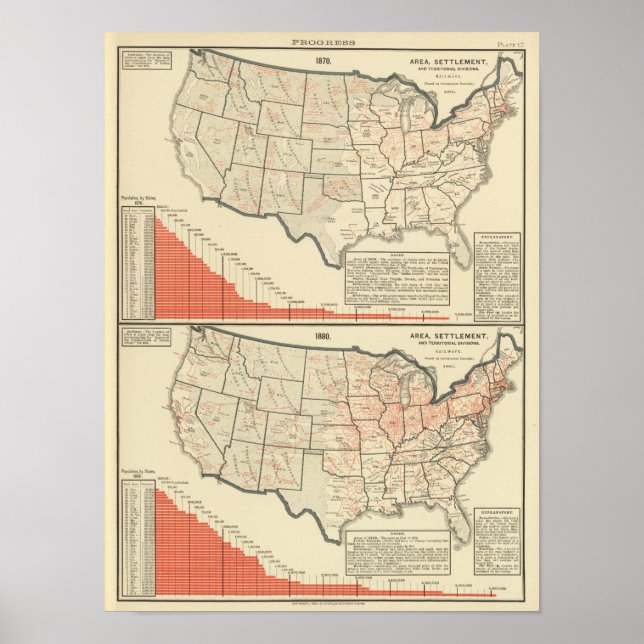 Poster Mapas temáticos dos Estados Unidos (Frente)