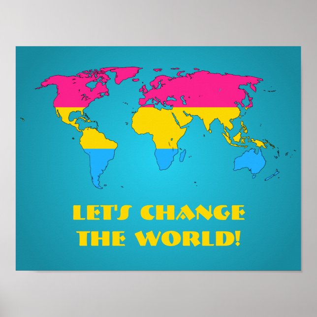 Poster Mapeador mundial do orgulho da Pansexualidade (Frente)
