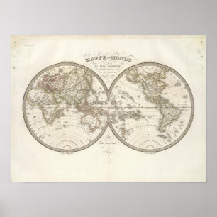 Póster Mappemonde - mapa do mundo