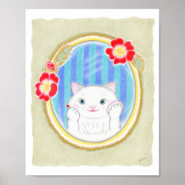 Poster Maquiagem de Gatinho Fofo Arte Infantil