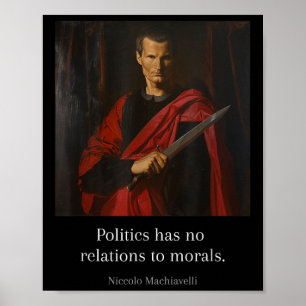 Poster Maquiavelli Cita Arte Da Guerra Sábio Maquiavélico