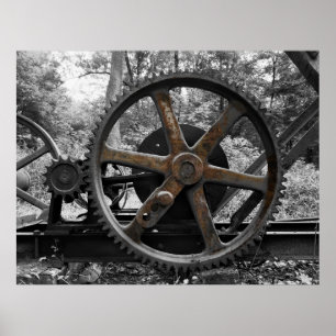 PÓSTER MÁQUINA ABANDONADA NA FLORESTA