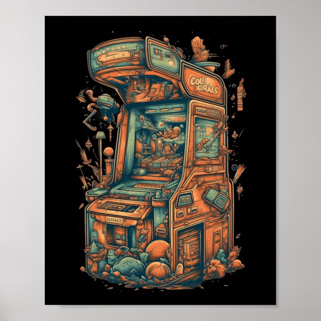 Poster Máquina de Arcade de Jogos com Jogador de Arcade R (Frente)