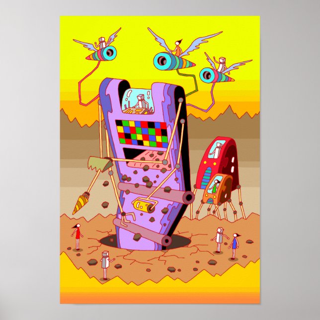 Poster Máquina de construção gigante. (Frente)