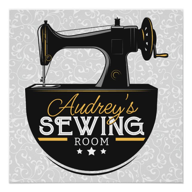 Póster Máquina de Costura Anterior NOME ADD. Seamstress (Frente)