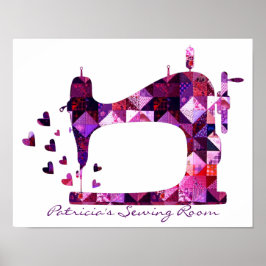 Poster Máquina de costura de retalhos da sala de decantaç