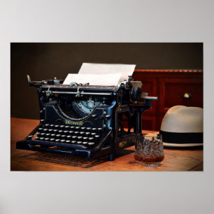 Póster Máquina de escrever e uísque do Underwood