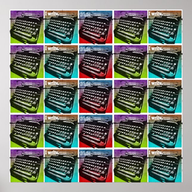 Póster Máquina de escrever "Pop de-arte Legal" para escri (Frente)