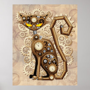 Poster Máquina de Estilo de Retrô de Vintagem Steampunk C