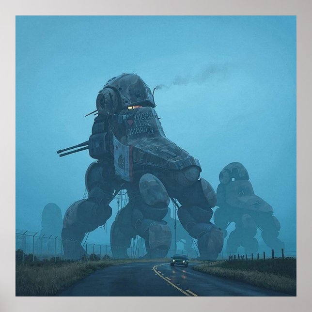 Poster Máquina de Guerra Dystopian Simon Stalenhag (Frente)