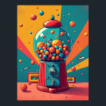 Poster Máquina de Homens do Espaço Retroativo: Pop Art<br><div class="desc">No coração dessa vibrante trabalho de arte, encontra-se a Máquina Cosmica Gumball, um portal para um mundo onde a retro-nostalgia colida com as maravilhas do universo. Esta não é apenas uma máquina de mascar — é uma fantástica escultura de Arte Pop, reimaginada como um sistema solar colorido de doce. Dentro...</div>