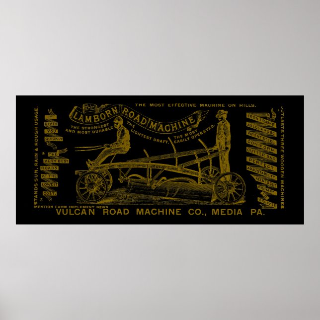 POSTER MÁQUINA ENGENHEIRO 1889 OPERACIONAL MEDIA PENNSYLV (Frente)