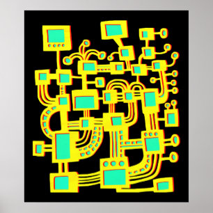 Poster Máquina estrangeira - cor