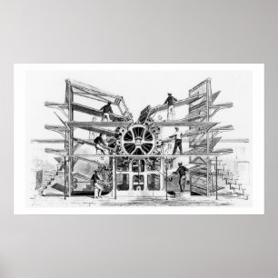 Póster Máquina impressora do cilindro inventada por