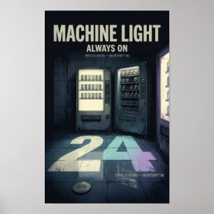 Poster Máquina Luz Sempre Acesa Pôster Retro Vending 11x1