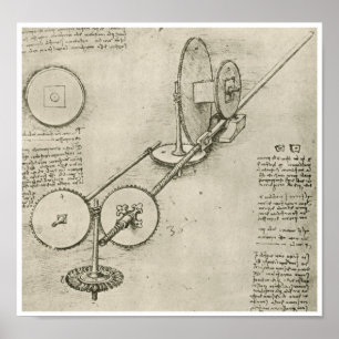 Póster Máquina para Moldar Cortes de Ferro, Da Vinci
