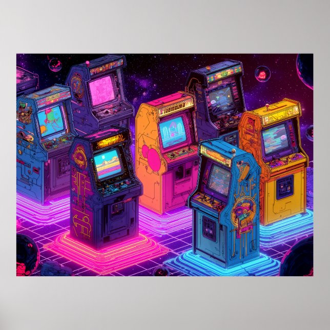 Poster Máquinas De Arcade Retro (Frente)