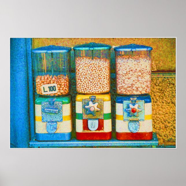 Póster Máquinas de Vender Nut italianas dos anos 50 (Frente)