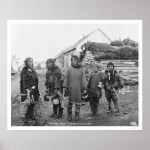 Póster Máquinas desbastadoras Eskimo 1916 da baga de Nom