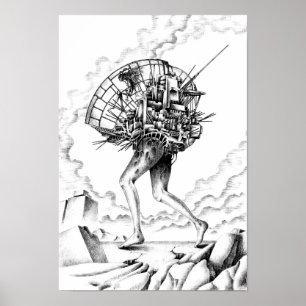 Poster Máquinas Móveis de uma Cidade Arruinada.